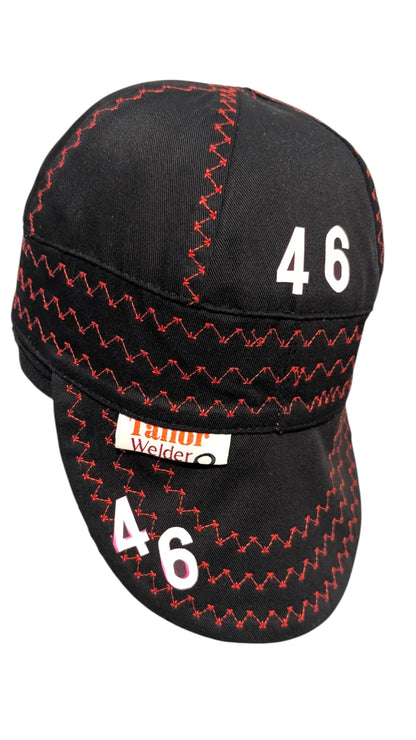 black 46- Resistant Welding Cap with Stitch Detail – Durable Beanie for Welders