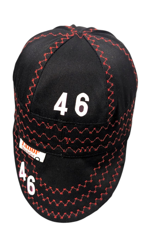 black 46- Resistant Welding Cap with Stitch Detail – Durable Beanie for Welders