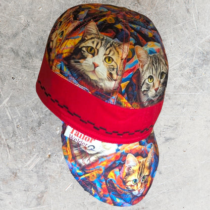 Cats Flame-Resistant Welding Cap with Stitch Detail – Durable Beanie for Welders