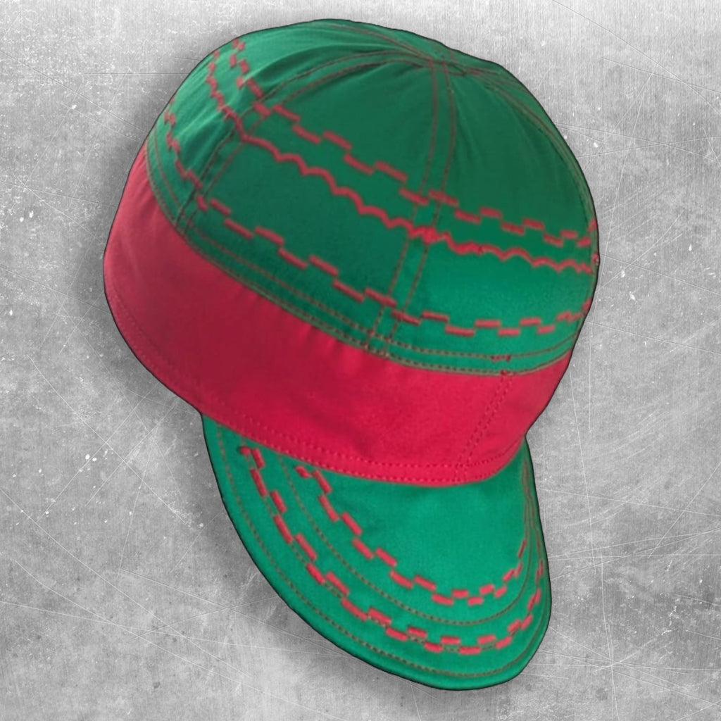 Green - Flame-Resistant Welding Cap with Stitch Detail – Durable Beanie for Welders