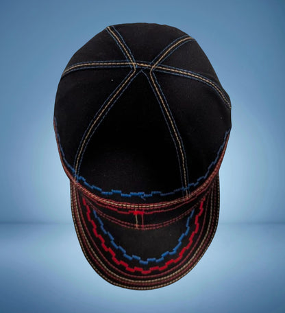 Black Flame-Resistant Welding Cap with Stitch Detail – Durable Beanie for Welders