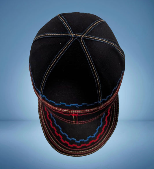 Black Flame-Resistant Welding Cap with Stitch Detail – Durable Beanie for Welders