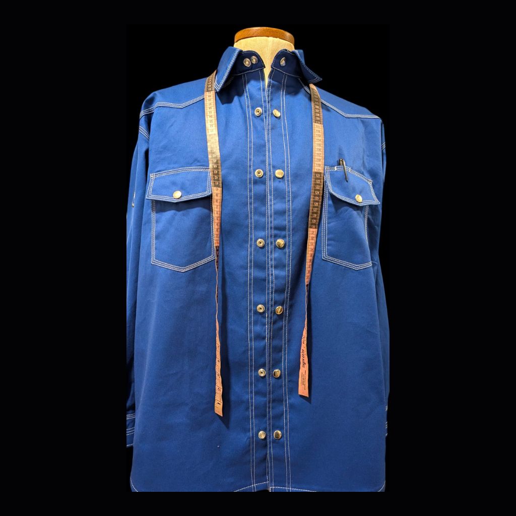 Fire Resistant Shirts for Men Snaps Down Water Repellent FR Welding Jackets, Blue