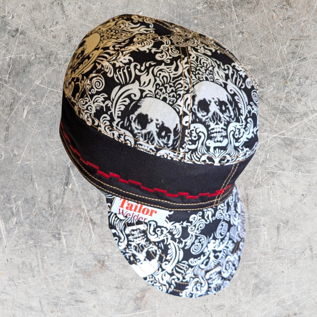 Skull Flame-Resistant Welding Cap with Stitch Detail – Durable Beanie for Welders