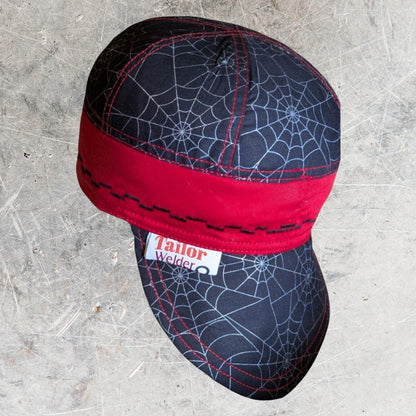 Spider Web Flame-Resistant Welding Cap with Stitch Detail – Durable Beanie for Welders