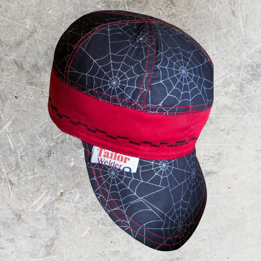 Spider Web Flame-Resistant Welding Cap with Stitch Detail – Durable Beanie for Welders