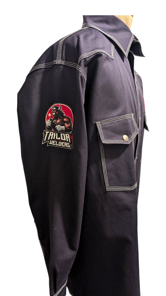 Fire Resistant Shirts for Men Snaps Down Water Repellent FR Welding Jackets, Khaki