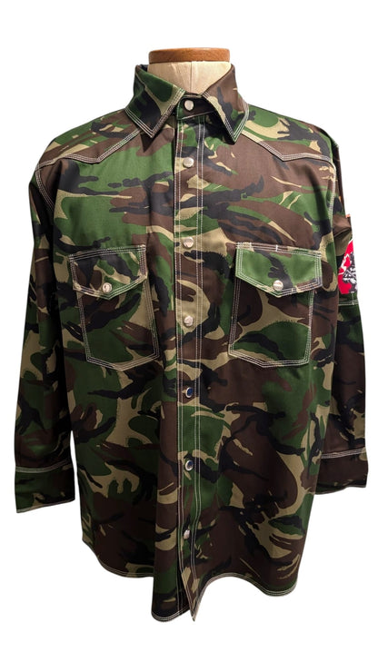 Fire Resistant Shirts for Men Snaps Down Water Repellent FR Welding Jackets, Khaki