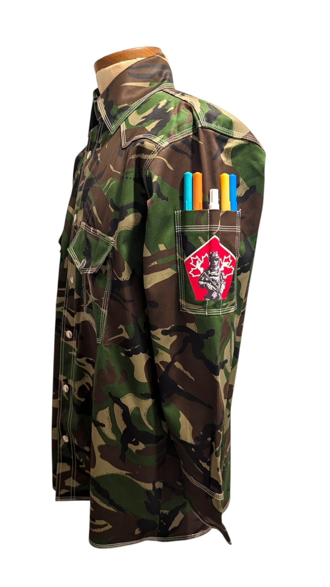 Fire Resistant Shirts for Men Snaps Down Water Repellent FR Welding Jackets, Khaki