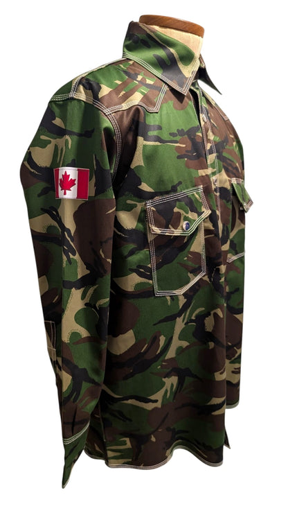 Fire Resistant Shirts for Men Snaps Down Water Repellent FR Welding Jackets, Khaki