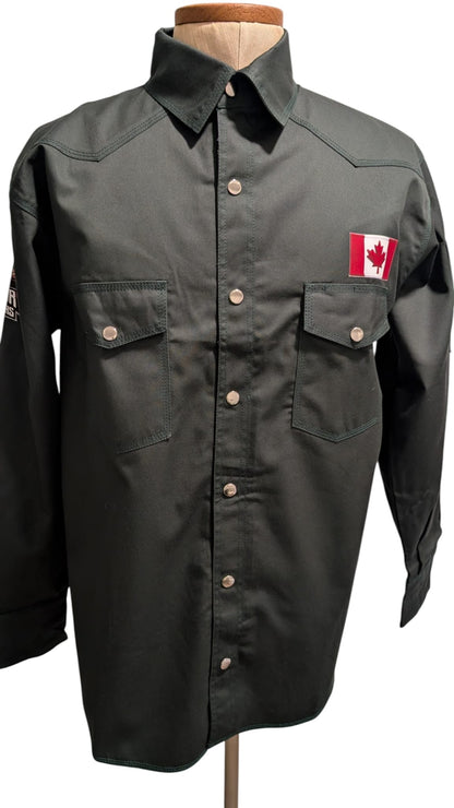 Fire Resistant Shirts for Men Snaps Down Water Repellent FR Welding Jackets, Khaki )