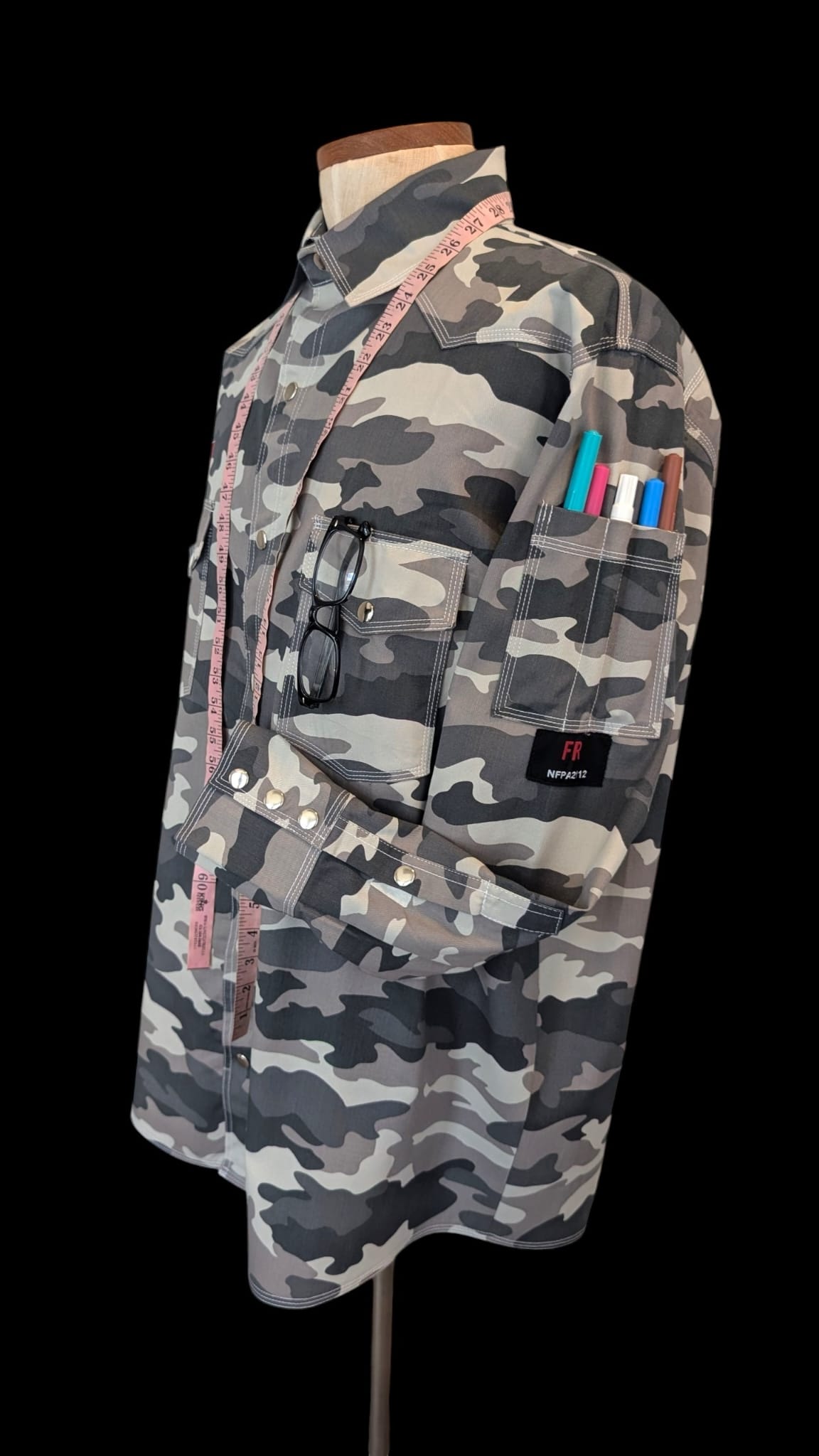 Fire Resistant Shirts for Men Snaps Down Water Repellent FR Welding Jackets, Khaki )