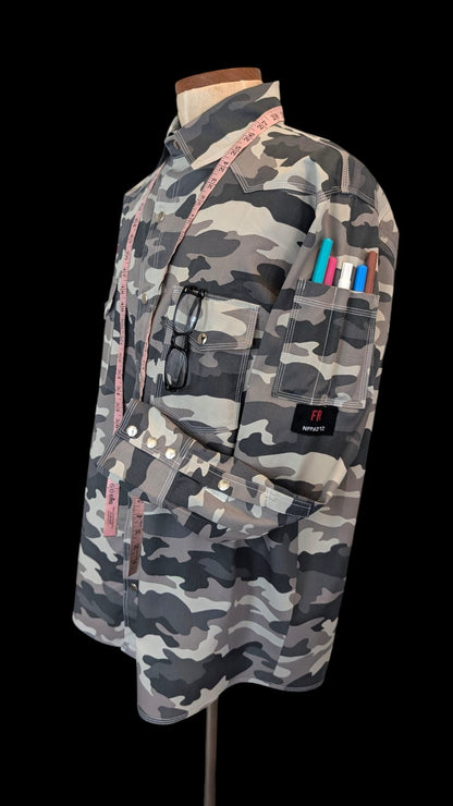 Fire Resistant Shirts for Men Snaps Down Water Repellent FR Welding Jackets, Khaki )