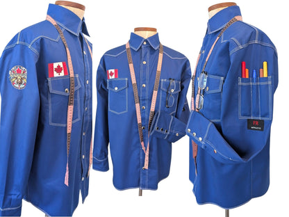 Fire Resistant Shirts for Men Snaps Down Water Repellent FR Welding Jackets, Khaki (Copy)