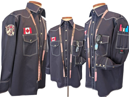 Fire Resistant Shirts for Men Snaps Down Water Repellent FR Welding Jackets, Khaki )
