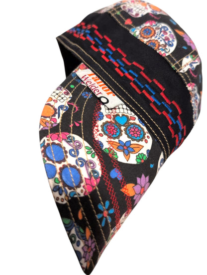skeleton patterned- Resistant Welding Cap with Stitch Detail – Durable Beanie for Welder