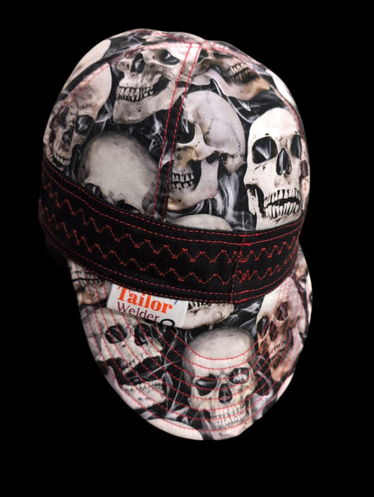 skeleton- Resistant Welding Cap with Stitch Detail – Durable Beanie for Welders