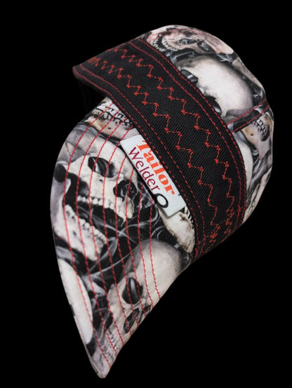 skeleton- Resistant Welding Cap with Stitch Detail – Durable Beanie for Welders