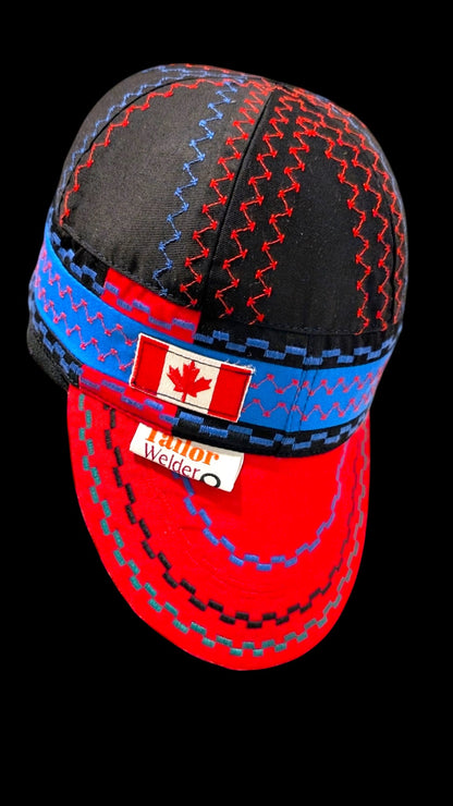 custom-made mixed pattern- Resistant Welding Cap with Stitch Detail – Durable Beanie for Welders