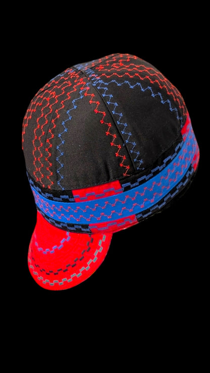 custom-made mixed pattern- Resistant Welding Cap with Stitch Detail – Durable Beanie for Welders