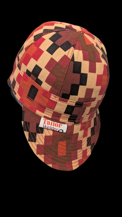Red Cross Flame-Resistant Welding Cap with Stitch Detail – Durable Beanie for Welders