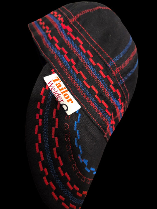 custom-made mixed pattern- Resistant Welding Cap with Stitch Detail – Durable Beanie for Welders
