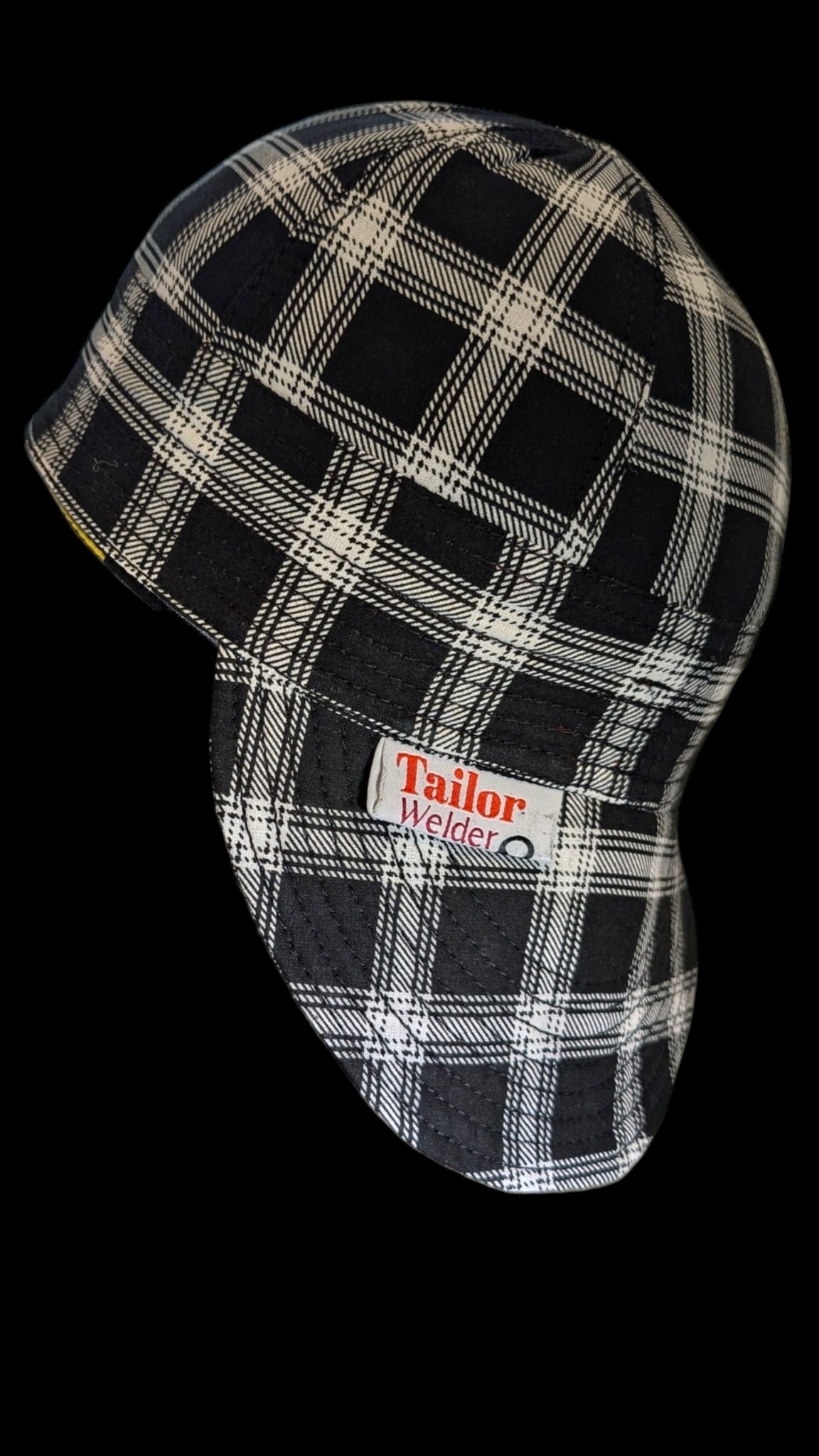 English pattern black and white squares- Resistant Welding Cap with Stitch Detail – Durable Beanie for Welder (Copy) (Copy)