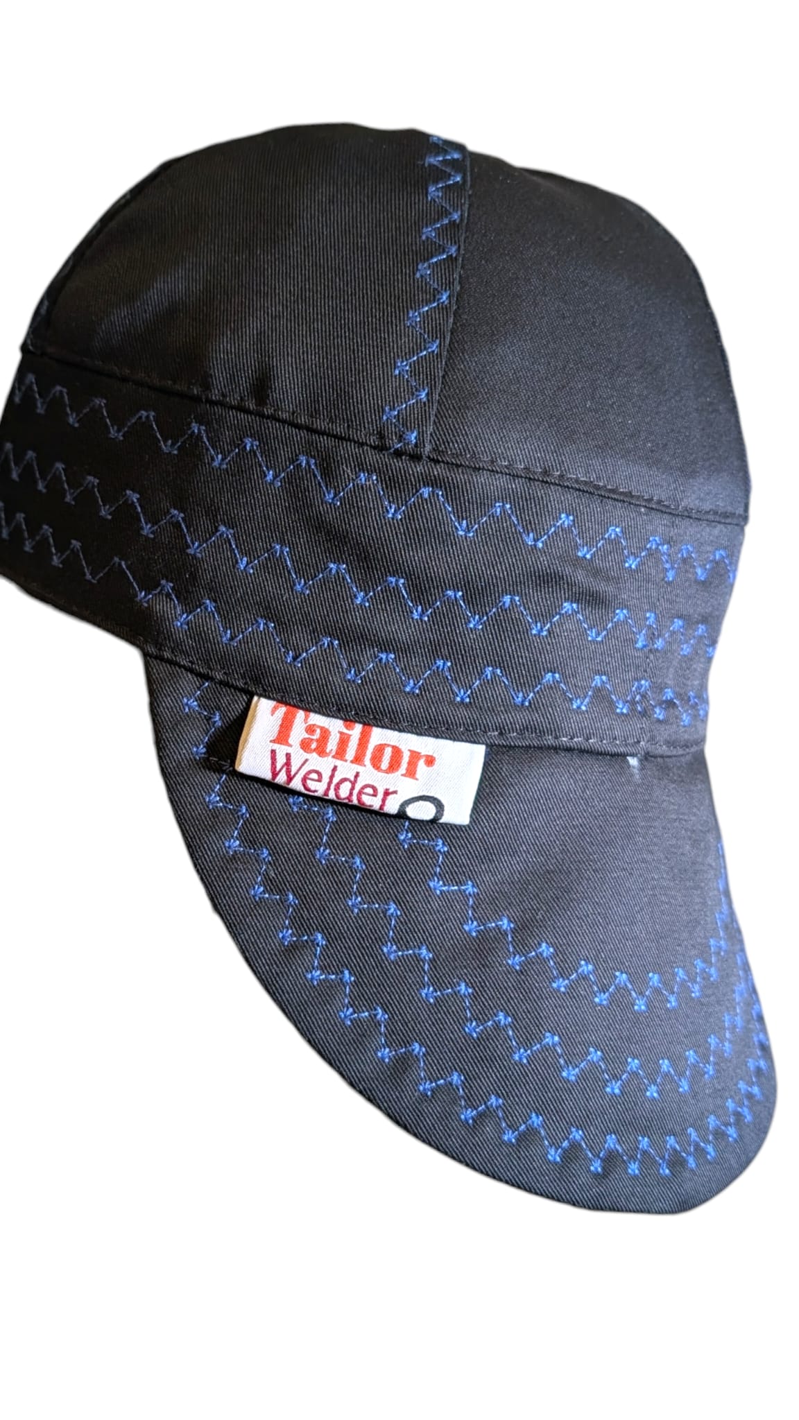 black blue barbed wire- Resistant Welding Cap with Stitch Detail – Durable Beanie for Welders