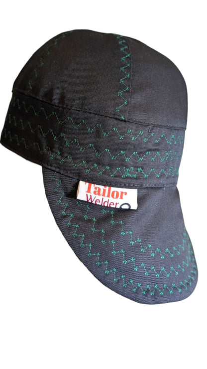 black green barbed wire- Resistant Welding Cap with Stitch Detail – Durable Beanie for Welders